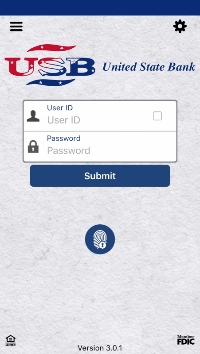Picture of login screen for mobile banking 
